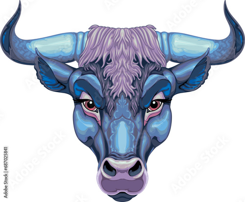 Bull head, vector isolated ...
