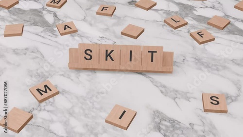 Skit word written on scrabble