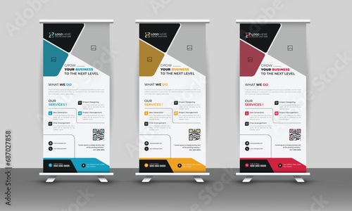 Business signage rollup standee layout banner bundle set 