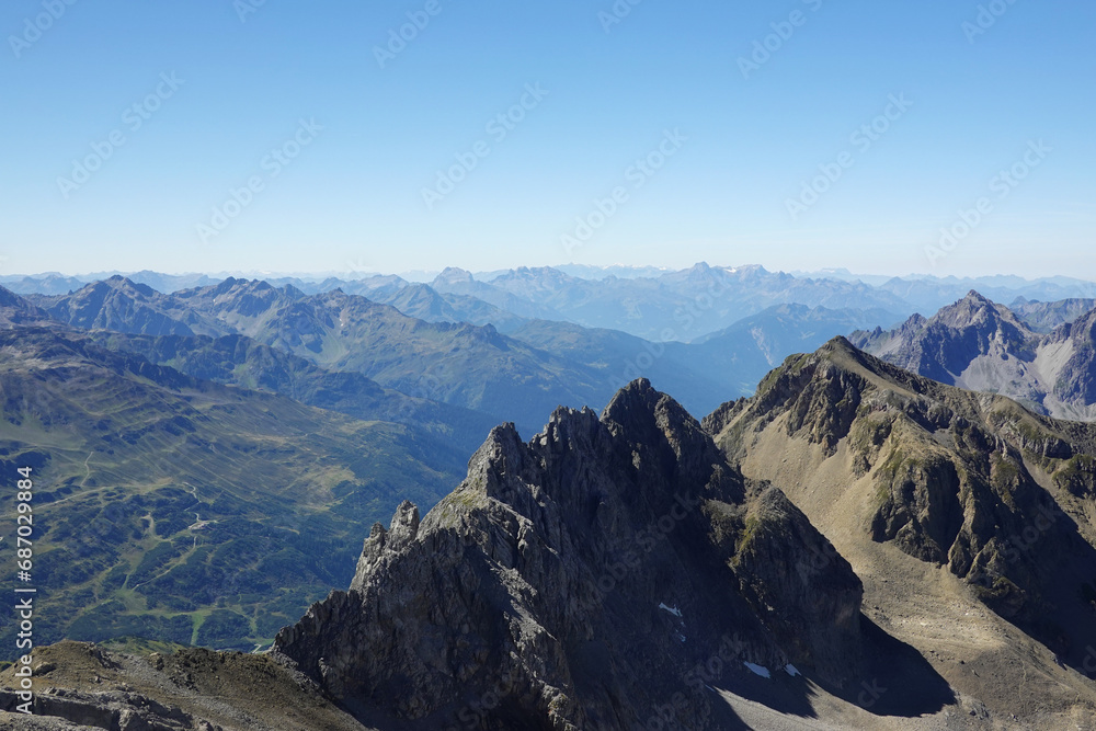 The panorama from Valluga mountain, Sankt Anton, Austria