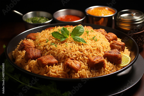 Jollof Rice served on a luxurious plate