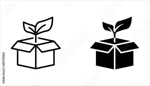 Eco packaging icon set. sign for mobile concept and web design on white background