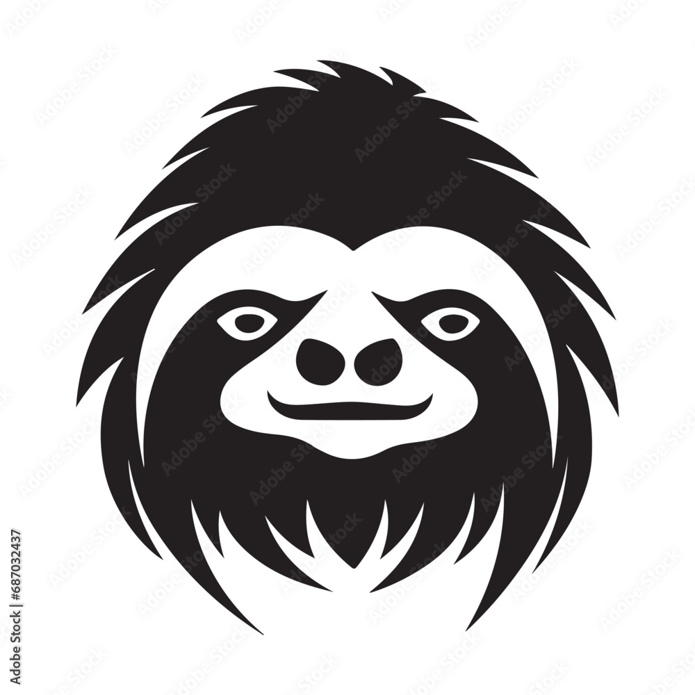 Fototapeta premium A black Silhouette sloth animal 