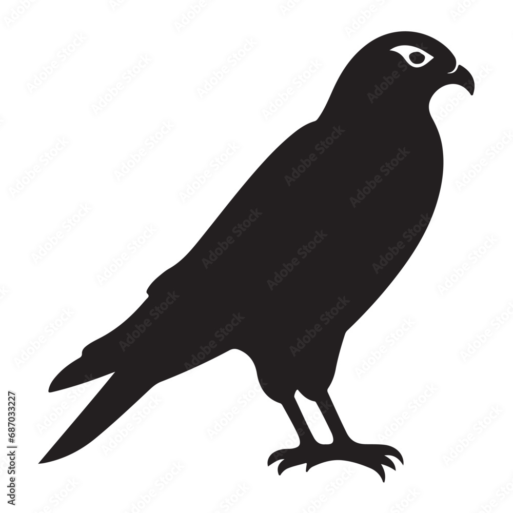 A black Silhouette falcon animal A black Silhouette falcon animal
