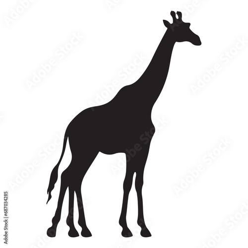 A black Silhouette giraffe animal   © Arafat