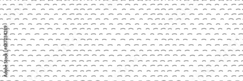Small arches dash seamless pattern. Hand drawn half circles line background. Minimalistic vector background.