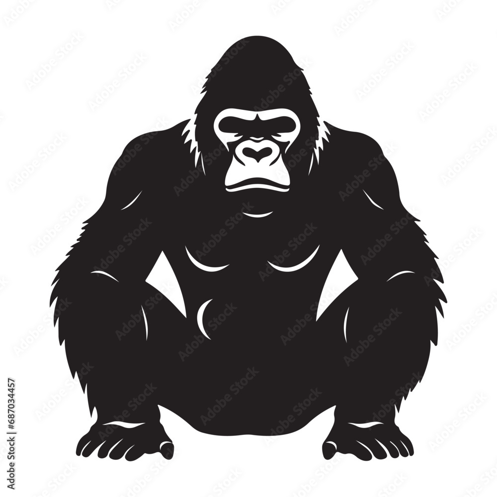 A black Silhouette gorilla animal
A black Silhouette gorilla animal