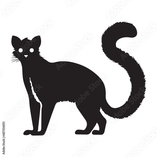 A black Silhouette lemur animal vactor 