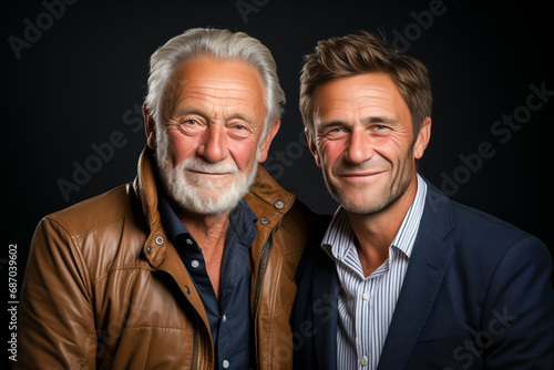 An older mature senior same sex male couple