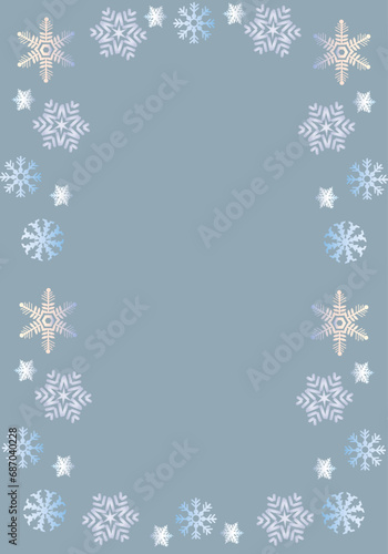 snowflake frame with gradient effects