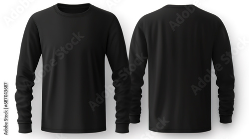 Mockup of a blank black hoodie on a white background. Generative Ai