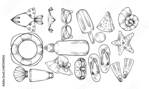beach essential handdrawn collection