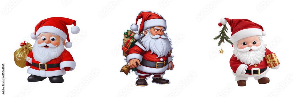 Set of Santa cluse clipart, isolated on white background(5) Set of Santa cluse clipart, isolated on white background(5)