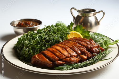 Nyama Choma served on a luxurious plate photo