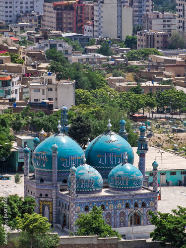 Kabul skyline and blue mosque Afghanistan 