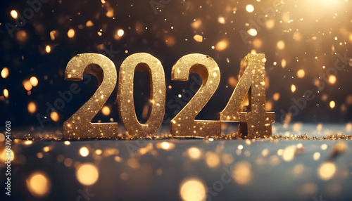 Happy new year 2024 celebration banner