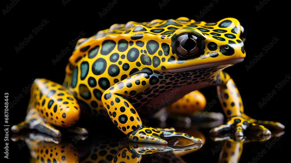 Striking Yellow and Black Spotted Frog Striking Yellow and Black Spotted Frog