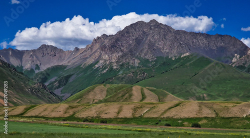 Green valley in Kyrgyzstan 
