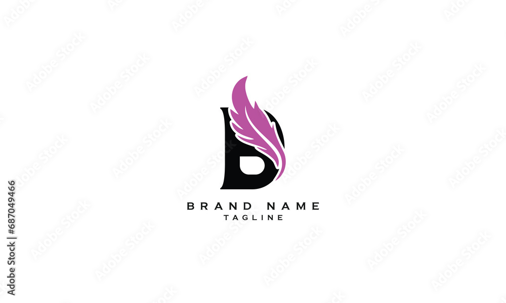 Obraz premium BD, DB, Abstract initial monogram letter alphabet logo design