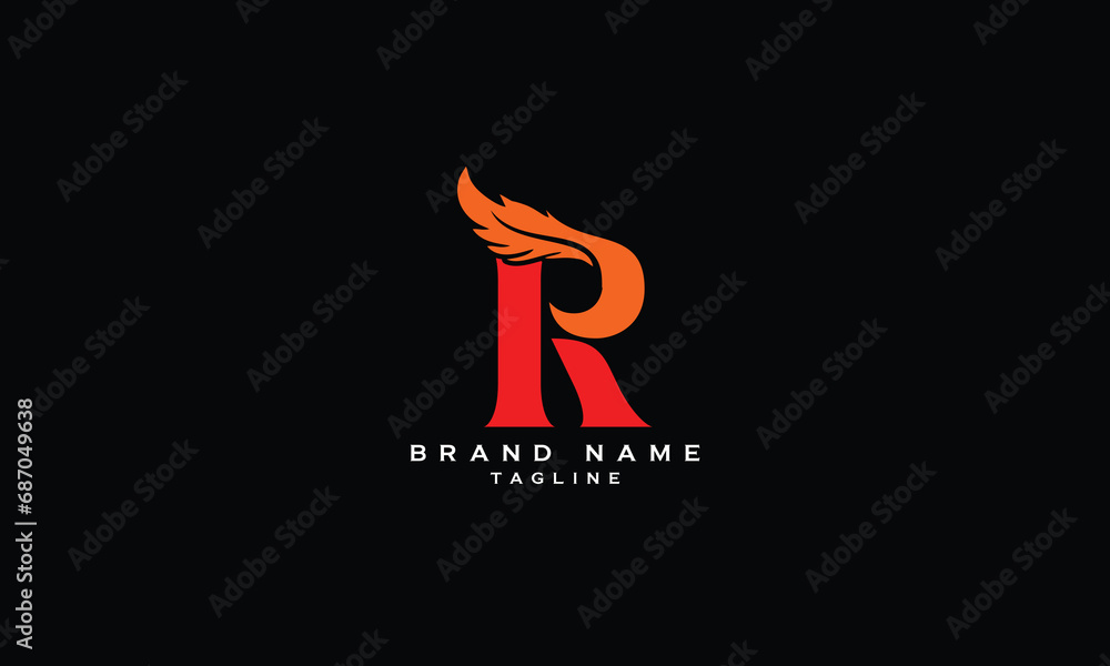 Obraz premium HR, RH, Abstract initial monogram letter alphabet logo design