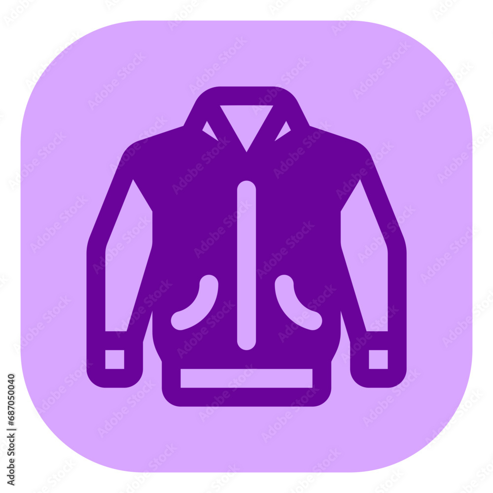 Editable varsity jacket vector icon. Clothing, fashion, apparel. Part