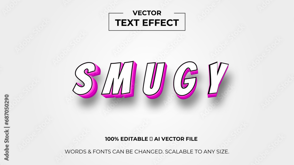 Smugy typography premium editable text effect - Style text effects. banner, background, wallpaper, flyer, template, presentation, backdrop. editable text effect. vector illustration Smugy typography premium editable text effect - Style text effects. banner, background, wallpaper, flyer, template, presentation, backdrop. editable text effect. vector illustration