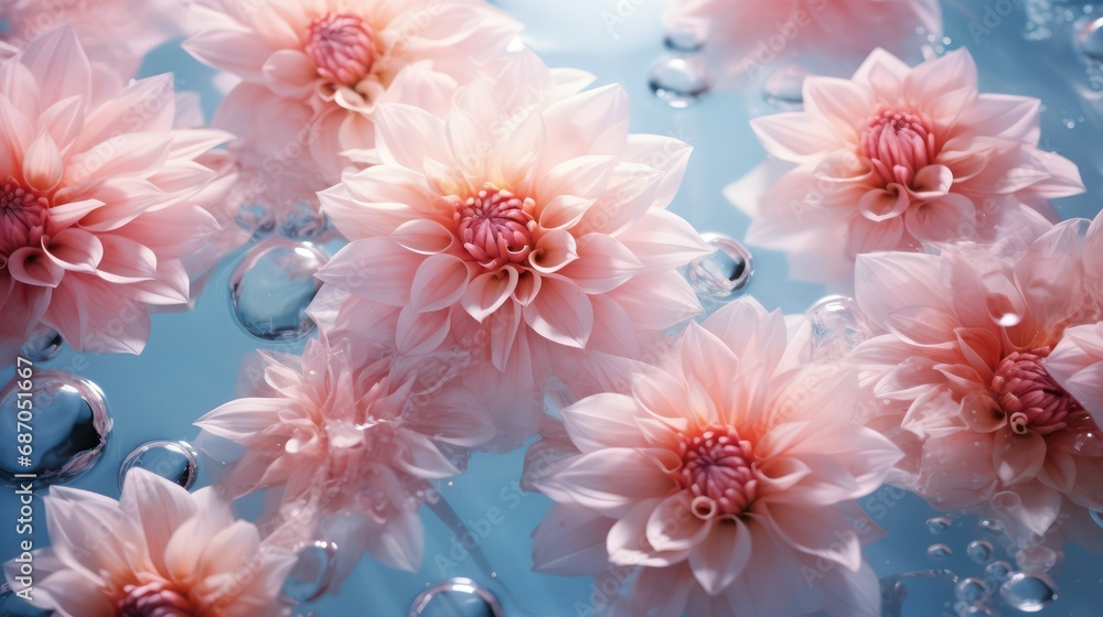 PINK DEHLIA flowers background PINK DEHLIA flowers background