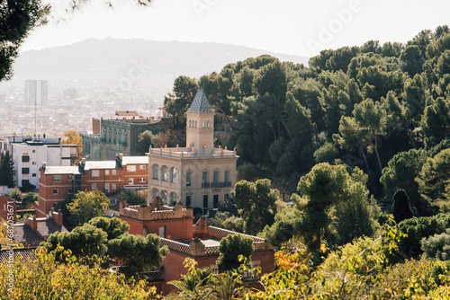 View over the city from the Park Guell on Carmel Hill, Barcelona 