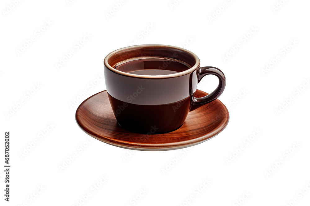 A Cup Of Coffee In Cup Shiny Lacquered Brown Wood On Transparent Background A Cup Of Coffee In Cup Shiny Lacquered Brown Wood On Transparent Background