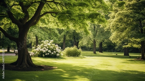Trees in Green Garden Photography