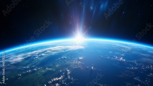 earth and sun HD 8K wallpaper Stock Photographic Image 