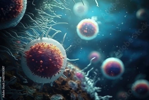 Wallpaper Mural bacteria and microscope Torontodigital.ca