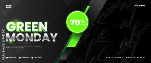 Green Monday banner design for retail promotion