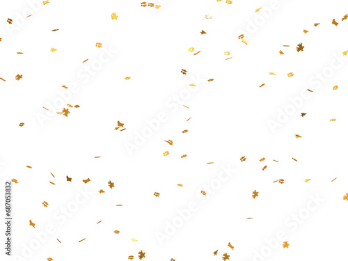 Realistic Golden Confetti and serpentine explosion For The Festival Party Ribbon Blast Carnival Elements Or Birthday Celebration 