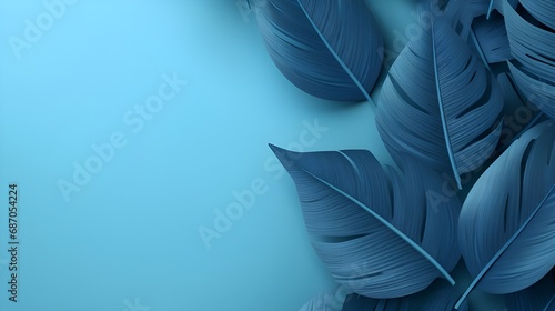 blue tropical leaf background