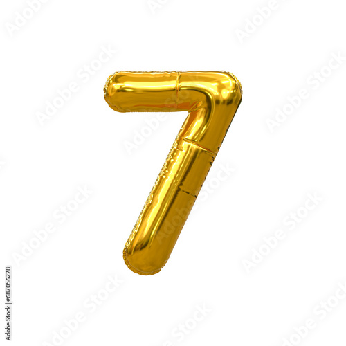 3d rendering of golden seven, 7 Number for your unique selling poster banner ads Party or birthday design
