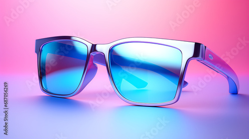 a pair of sunglasses with blue lenses