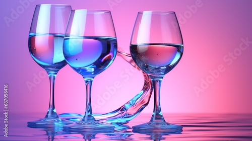 a group of wine glasses with liquid in them