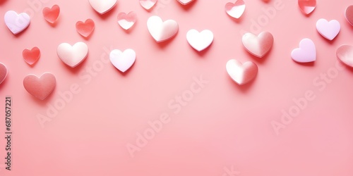a group of hearts on a pink background