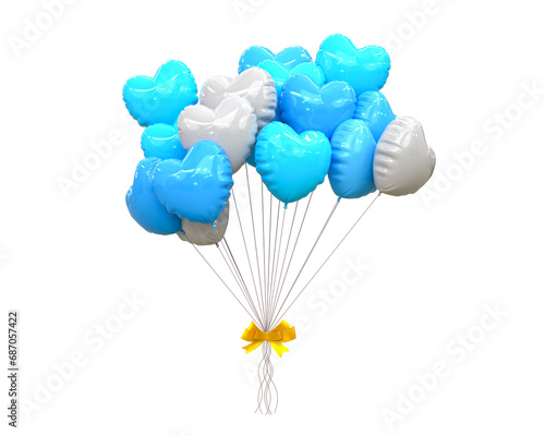 Helium balloons in soft pastel colours valentine s day wedding and birthday balloon 3d rendering