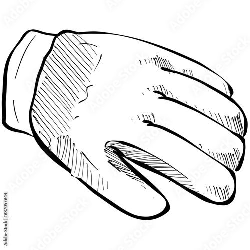 camping gloves handdrawn illustration