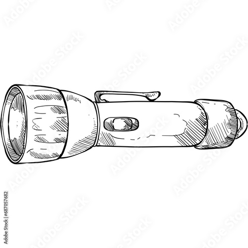 flashlight handdrawn illustration