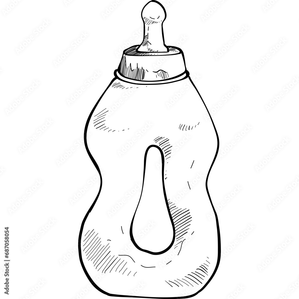 baby bottle handdrawn illustration baby bottle handdrawn illustration