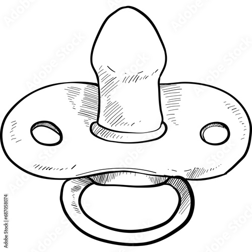 baby pacifier handdrawn illustration