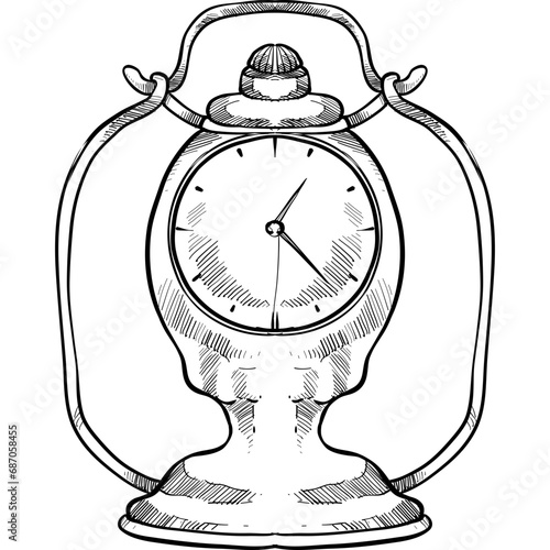 antique clock handdrawn illustration