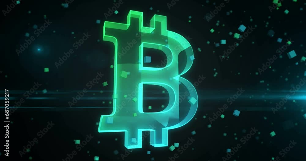 Bitcoin blockchain crypto currency and digital money symbol digital abstract concept holographic glass. Cyber technology and computer background 3d object. Bitcoin blockchain crypto currency and digital money symbol digital abstract concept holographic glass. Cyber technology and computer background 3d object.