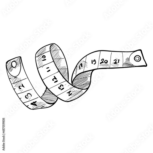 measuring tape handdrawn illustration