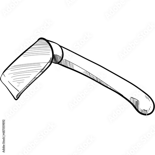 Hoe handdrawn illustration