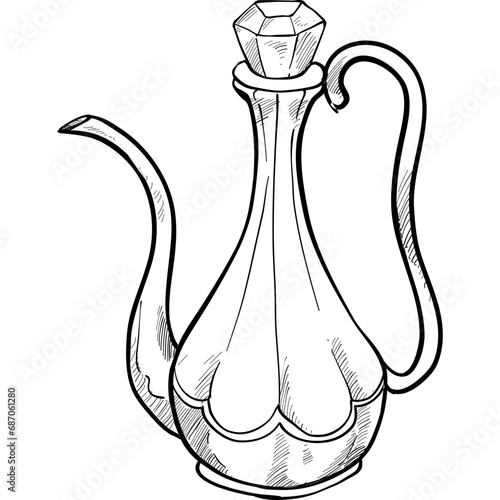arabic teapot handdrawn illustration