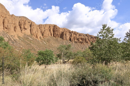 Mountains at the road to Kazarman, district of Jalal-Abad Region in western Kyrgyzstan photo